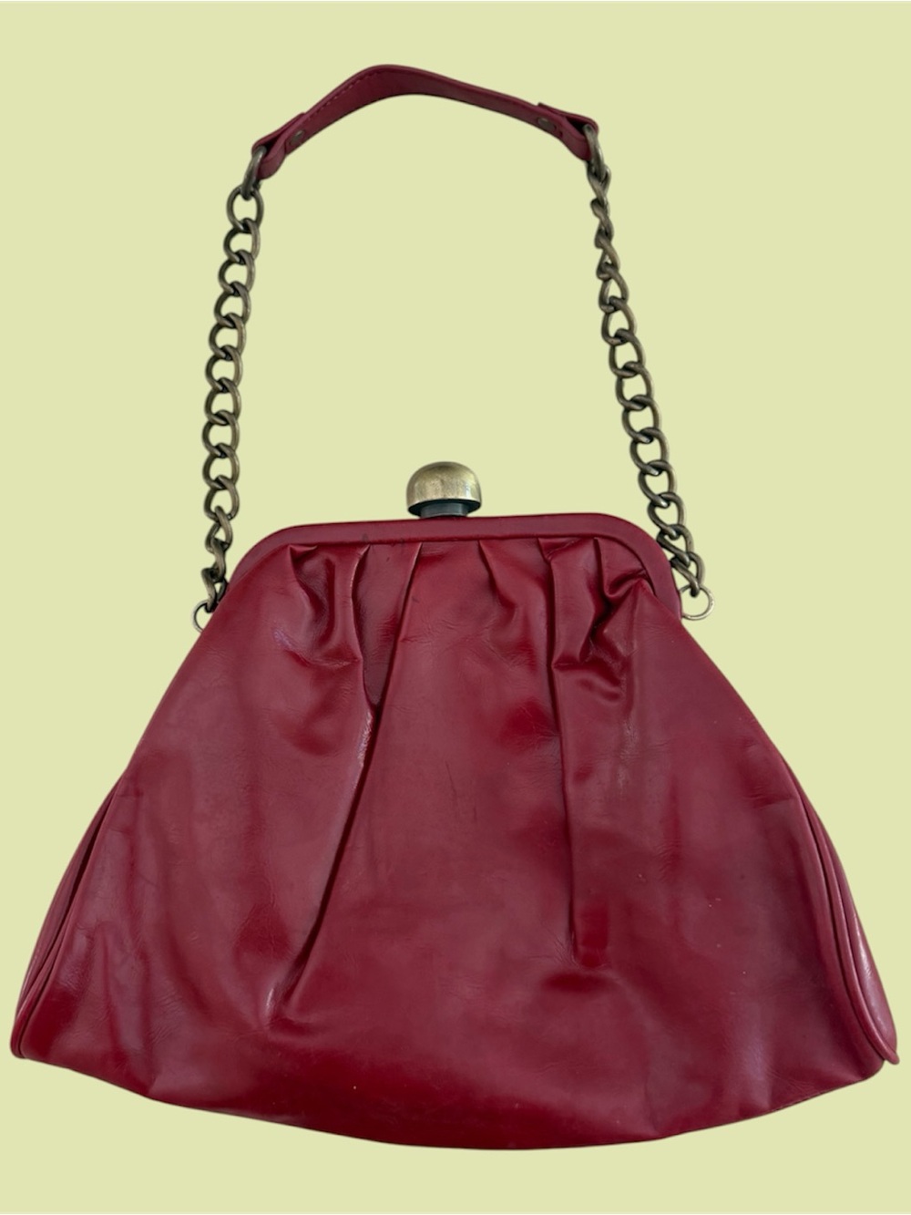 Vintage Burgundy Kiss-Lock Chain Handle Purse! 👜